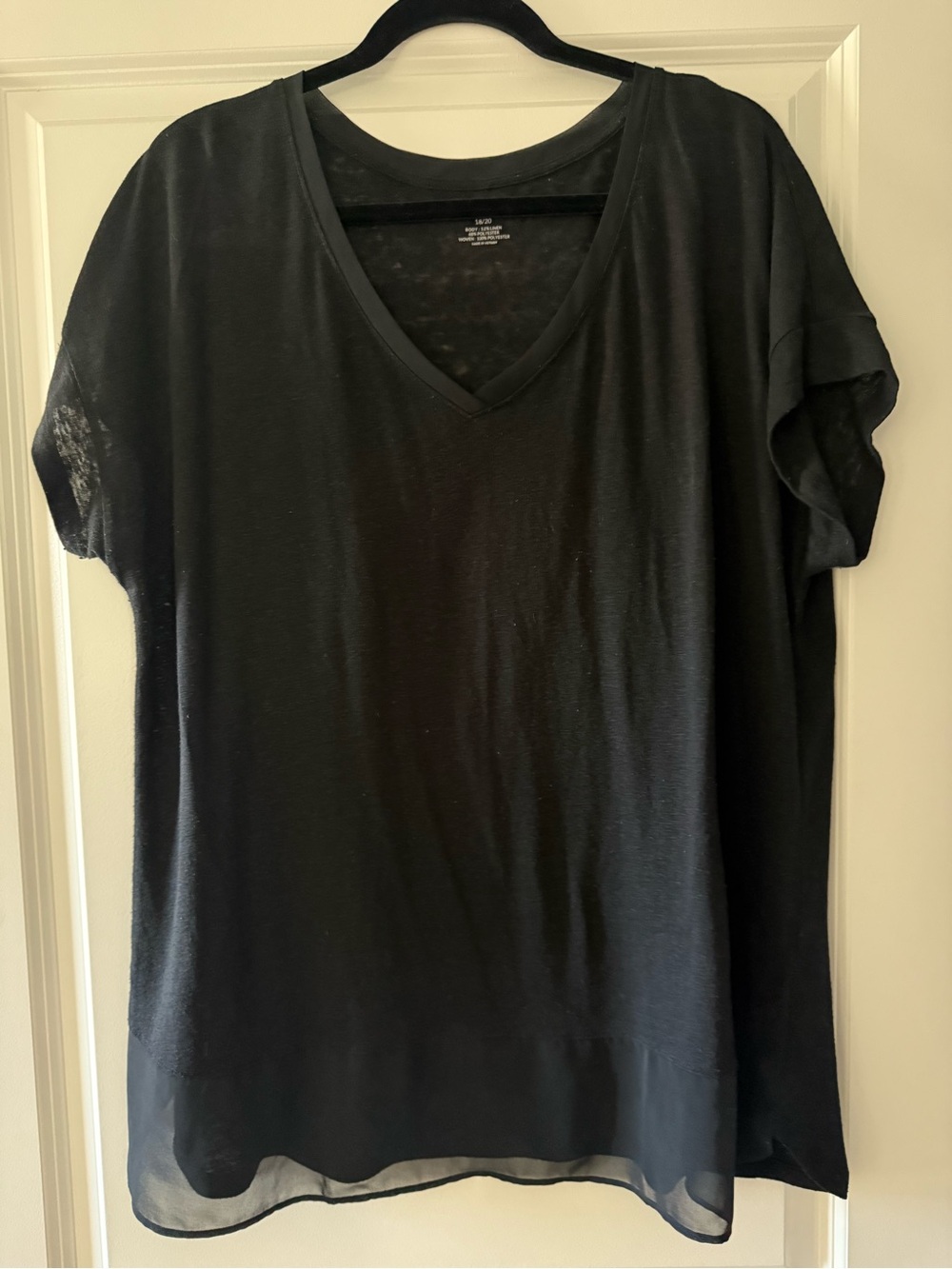 Classic Black V-Neck Women’s Top Sz 18/20